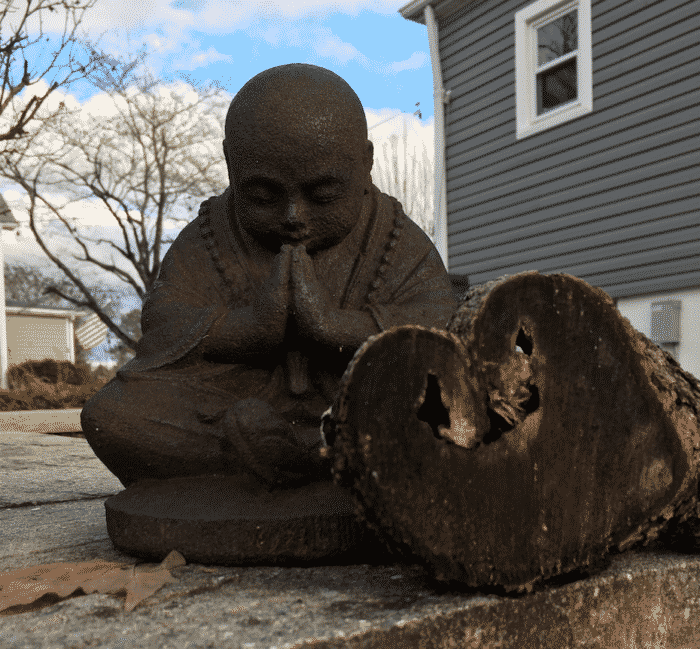 Buddha and heart log